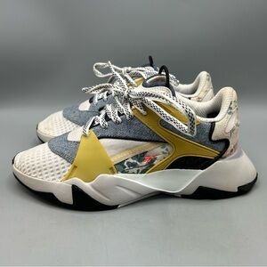 Reebok Athletic Shoes - Yellow, Blue, and White